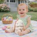 Baptism Gifts for Girl, Catholic Christening, Baby Dedication & Baptismal Gift Set for Baby Girls & Kids, with 9" Musical Praying Bunny Plush Toy & Everybunnies' Blessing Book in Keepsake Box