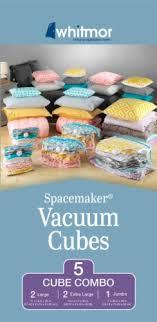 Whitmor Clear Spacemaker Vacuum Cubes, Pack of 5 Cube Assortment