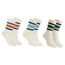 QZLKNIT Retro Striped Crew Socks Sport Socks,Casual Cotton Stretchy Socks, with Seamless Toe for Men and Women Multicolor (US, Alpha, One Size, Regular, Regular, 5, STYLE 4) (White)