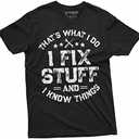 Men's Funny I fix Stuff T-Shirt Mechanic Engineer Garage Tee Shirt, 5XL