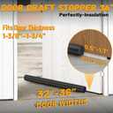 MAXTID Large Door Draft Stopper for Bottom of Door 36 Inch Under Door Draft Blocker Under Door Gap Filler Weather Stripping Adjustable Double Door Sweep Door Draft Guard Window Seal Black