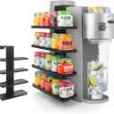 Flavor Pods Holder Compatible With Ninja Thirsti,Side-Mounted 4-tier Flavor Storage Holder Holds 20 Flavore Water Drops,Wooden Organizer for Ninja Thirsti WC1001/WC2002 Soda Maker Drink System