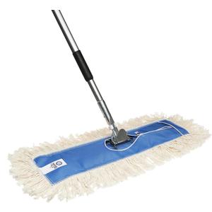 Nine Forty 24" Premium Cotton Dust Mop Kit - Heavy Duty Mop Head with Handle for Industrial, Commercial, and Residential Cleaning - Dry Floor Duster for Hardwood Surfaces - White (24" X 5")