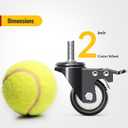 HOLKIE Stem Caster Wheels 2 inch Total Locking Casters Set of 4, Threaded Stem 3/8" -16 x 1 (Diameter 3/8", Length 1") Swivel Heavy Duty Castors Black
