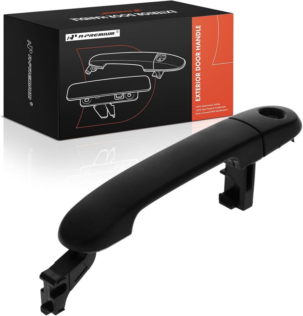 A-Premium Front Left Driver Side Exterior Door Handle with Keyhole Compatible with Nissan Versa 2007 2008 2009 2010 2011, Textured Black, Replace# 80641-YC100-23, 80644-YC000-23