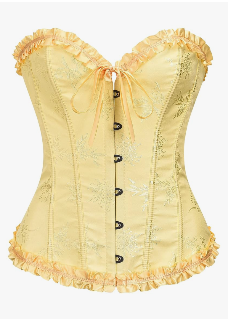 SZIVYSHI Corset Tops for Women, Bustier Shapewear Lingerie, Lace Waist Push Up , Size-XXL