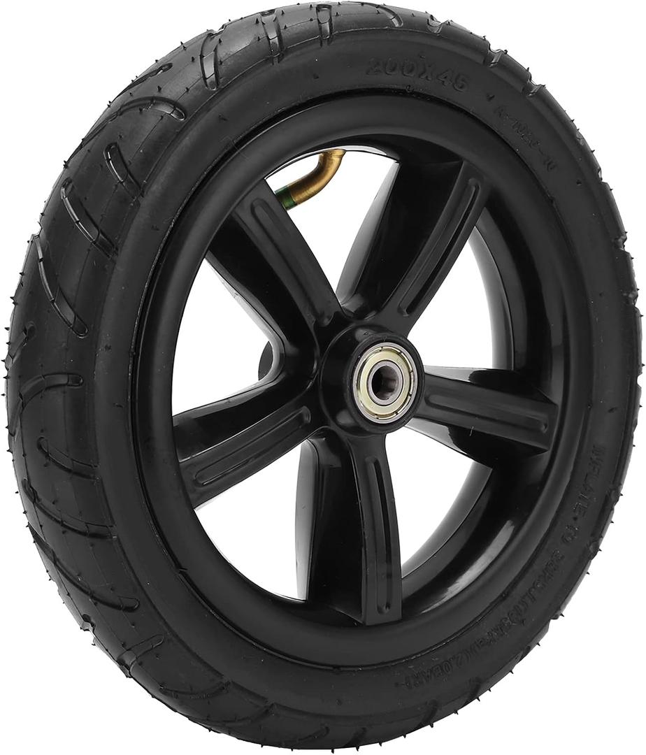 Pro Scooter Wheels, 8 Inch Anti Slip Rubber Mountain Board Wheels Tire 200x45 Inner Electric Mountain Board with Inner Tube and Bearings for Adults All Terrain