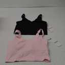 PURE CHAMP 2pk Sports Bras for Women Medium Support Crop Tops Tank Top for Women Camisole Cami Workout Tops Removable Padding (Black & Pink), Size: M