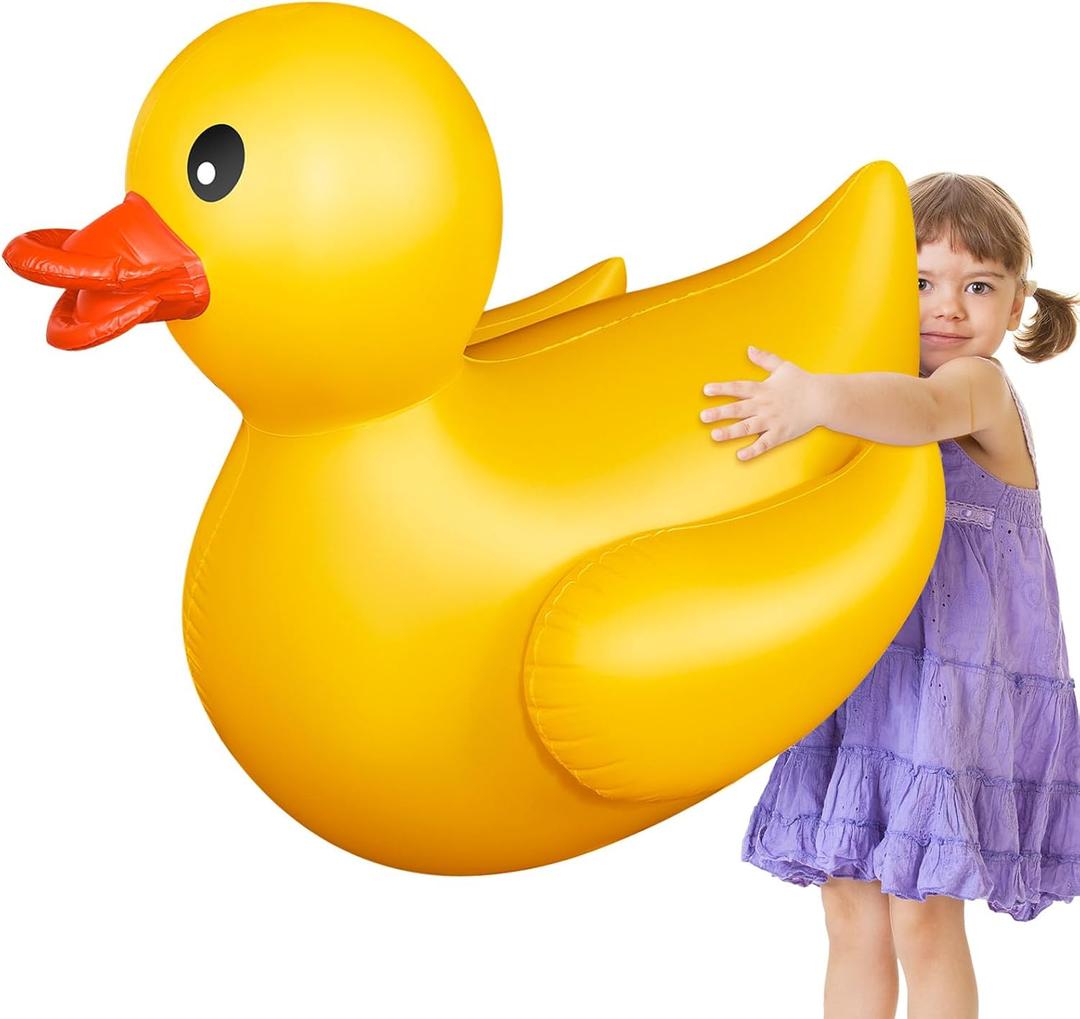 Hungdao 4 Feet Giant Inflatable Duck Huge Rubber Duck Large Blow up Pool Float for Summer Beach Swimming Pool Carnival Birthday Party Decoration(Yellow)