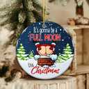 Funny Adult Ornament 2025 White Elephant Gift, Its Gonna Be a Full Moon This Christmas Ceramic Ornament  Holiday Tree Decoration, Gag Gift & Stocking Stuffer for Adults