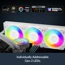 ARCTIC Liquid Freezer III Pro 420 A-RGB (White) - AIO CPU Cooler, 3 x 140 mm Water Cooling, 38 mm Radiator, PWM Pump, VRM Fan, AMD AM5/AM4, Intel LGA1851/1770 Contact Frame - White