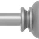 Standard Decorative Curtain Rods for window 30 to 55,3/4 inch Adjustable Curtain Rods，Heavy Duty Drapery Rods，Silver