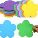 Ireer 48 Pcs Large Foam Flower Cutouts 6 Inch Colorful Bulletin Board Decor Flower Shape Cutouts DIY Craft Set for Spring Classroom Craft Project Party Supplies Chalkboard Wall Decor