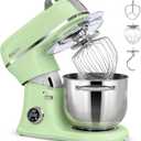 ZACME 7 Quart Stand Mixer Aluminum Die Casting, 650W 12 Speed Tilt-Head Kitchen Electric Stand Mixer, Household Food Mixer with Stainless Steel Bowl, Dough Hook, Whisk and Beater-Pistachio