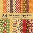 60-Sheet Fall Scrapbook Paper, 20 Double-Sided A4 Designs