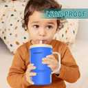 2 x Toddler Cups  9 oz Adorable Miniature Tumbler with Leak-Resistant Straw and Toddler-Friendly Handle, Encourages Hydration, Easy to Clean, Sippy cups for Toddlers 1-3BPA Free silicone (Ocean)