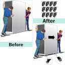 2" Casters Set of 20 Heavy-Duty Industrial Caster Wheels Without Brake PU Wheels Double Ball Bearing Swivel Casters Noiseless for Workbench, Furniture, Plate Castors Black