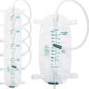 5 Pack 1000ml Leg Bag with 18" Tubing, Adjustable Straps, Easy Drain, Anti-Reflux & Leak-Proof Design for Comfort & Convenience, Green