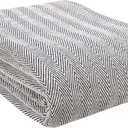 Glamburg 100% Soft and Breathable Cotton Thermal Blanket Queen Navy - Perfect for Layering Any Bed for All Season (Queen (90"x90"))