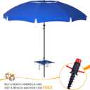 HOMEDEMO 7FT Portable Folding Beach Umbrella for On-the-Go Sun Protection at Outdoor Events