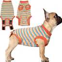 Dog Recovery Suit for Female Male, Medium Surgical Onesie After Surgery, Anti-Licking Neuter Spay, Rainbow, M (Medium (Back 14.6'', Chest 14''-17''))