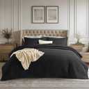Bedsure King Quilt - Black Bedspread King Size & Lightweight Comforter, Modern Coverlet with Clover Pattern, Ultra Soft All-Season Bedding, 106 x 96 Inches | Stitch-Free Quilting, Ultra Soft, Lightweight, Machine Washable, Pet-Friendly