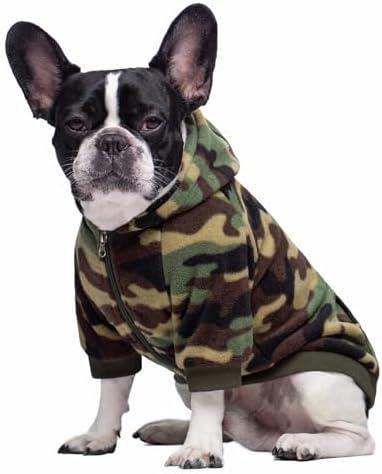 Camo French Bulldog Clothes Dog Hoodie Sweatshirts with Pockets for Small Dogs Puppy Chihuahua Coat Clothing Pet Cat Hoodie Fleece Dog Sweaters Costume