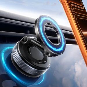 MRGLAS 2026 Upgraded Phone Holders for Your Car, Magsafe Car Mount Ultra Magnetic, 360 Adjustable Vacuum Car Phone Holder Mount [Max Suction] Car Truck Accessories for Men Women for iPhone 17 Pro