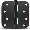 Haidms 3 Pack Exterior Door Hinges 4 Inch No Squeak Oil Rubbed Bronze Hinges with 5/8" Radius Corner Removable Pin Full Mortise for Heavy Duty Hardware