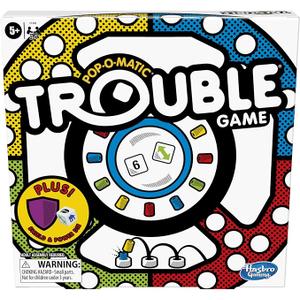 Hasbro Gaming Trouble Board Game, Includes Bonus Power Die and Shield, Family Game for 2-4 Players, Ages 5 and Up 