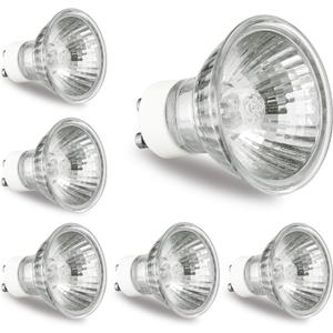 GODONLIF GU10 Bulb 120V 50W Light Bulbs for Candle Warmer Lamp, GU10+C, MR16 with Glass Cover, 2700K Warm White, Dimmable, Pack of 6