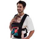 Baby Carrier Newborn to Toddler-Ergonomic,Ideal for Hands-Free Parenting, Enhanced Lumbar Support,Adjustable Soft Infant Carrier with Foldable Neck Support Pod, for Baby (Black Leaf-1) (Color 3)