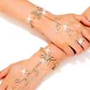 GORTIN Rhinestone Fingerless Gloves Silver Bride Wedding Glove Sparkle Crystal Bridal Hand Chain for Women (Free size, Gold)