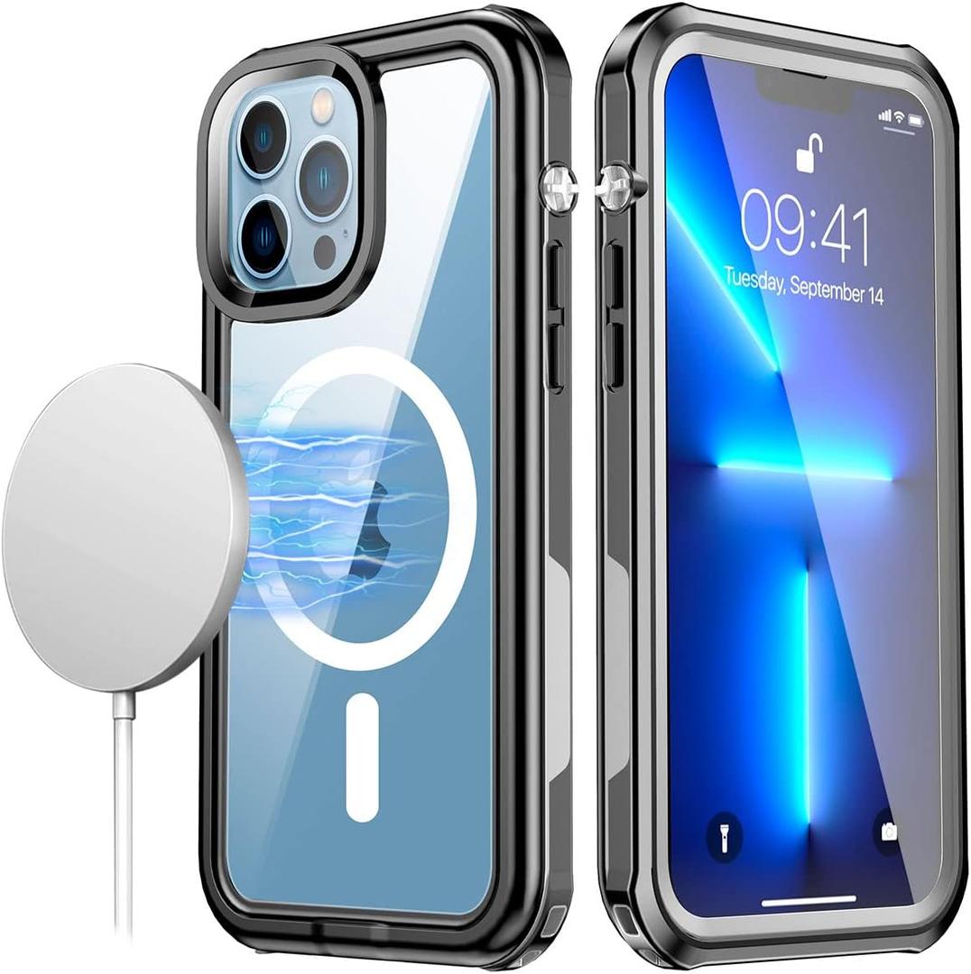AICase Waterproof Case for iPhone 13 Pro max(6.7") with MagSafe Support Snowproof,Dustproof and Shockproof, IP68 Certified Full Body Protection Fully Sealed Underwater Cover for iPhone 13 Pro max
