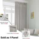 MAIHER Total Blackout 72'' W Pinch Pleated Curtain with Hooks Tieback, Thermal Insulated Linen Textured Pinched Pleated Drape for Sliding Patio Door, Greyish Beige, 1 Panel, 72'' W x 84''L