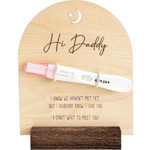 Pregnancy Announcement For Dad- Hi Daddy Pregnancy Test Keepsake Wooden Sign- Baby Surprise Announcement Ideas, Pregnancy Reveal To Husband, Daddy To Be Gifts