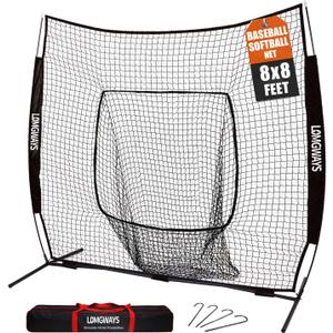 7x7ft/8x8ft Baseball Softball Net with Steel Frame for Batting, Hitting, Pitching, Portable Baseball Batting Net with Carry Bag, Great for All Levels