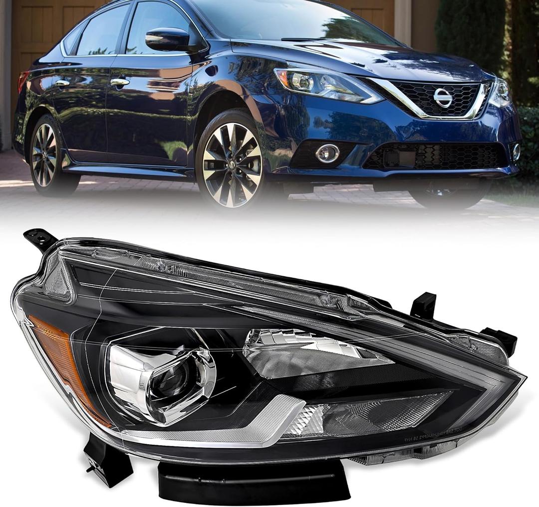 Headlights Assembly Fit For 2016-2019 Nissan Sentra 2016 2017 2018 2019 16 17 18 19 Nissan Sentra LED (Right Side)