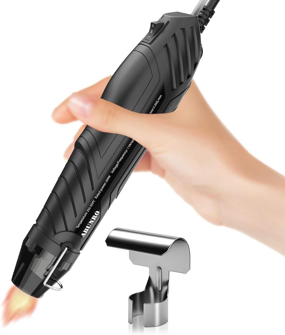 Mini Heat Gun, 2-Temp Settings 482 & 662250& 350), 6.6FT Long Cable Fast Heat Hot Air Gun Tool with Reflector Nozzle, Overload Protection for Crafting, Vinyl Wrap and Shrink Tubing