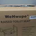 WeHwupe Raised Toilet Seat with Handles for Elderly - Toilet Seat Risers for Seniors with Adjustable Padded Arms - Elevated Toilet Safety Seat for Standard or Elongated Commode