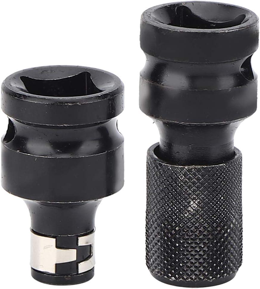 2PCS 1/2 inch Square Drive to 1/4 inch Hex Female Socket Adapter Converter Chuck Adapter for Impact Air and Electric Wrench