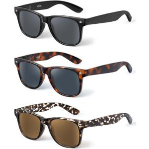 LADEESSE 3 Pack Reading Sunglasses for Women, UV400 Sun Readers Glasses Spring Hinge Outdoor Sunglasses-225(Not bifocal)