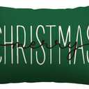 OTOSTAR Christmas Pillow Covers 16x24 Inch Merry Christmas Green Throw Pillow Cover Winter Holiday Lumbar Cushion Case Decoration for Sofa Couch (Green)