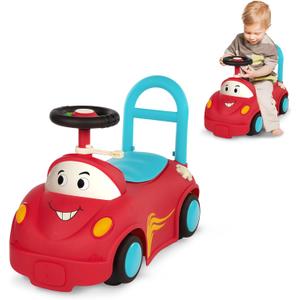 B. toys  Push CarToy  Ride-On Race Car Walker Toy - Handle & Storage Space  Lights, Songs & Sounds  1 Year +  Rollin' Riders - Freddy Zoom