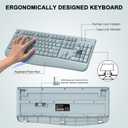 Wireless Keyboard and Mouse Combo, ULSOU 2.4G Full-Sized Ergonomic Computer Keyboard with Wrist Rest and 3 Level DPI Adjustable Wireless Mouse for Windows, Mac OS Desktop/Laptop/PC(Grey)