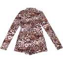 HUKYKXCz Leopard Print Romper Women Autumn Trend Long Sleeve O-Neck Skinny Stretch Streetwear Sexy Playsuits,Brown, XL