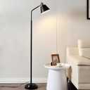 65.3" Floor Lamps for Living Room, Black Floor Lamp for Bedroom, Dual-Base Industrial Standing Lamp, Adjustable-Head Corner Lamp, Modern Tall Lamp, Living Room Light, Bulb Included, Black