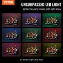 VEVOR LED Lighted Liquor Bottle Display, 3 Tiers 30 Inches, Supports USB, Illuminated Home Bar Shelf with RF Remote & App Control 7 Static Colors 1-4 H Timing, Acrylic Lighted Shelf for 24 Bottles