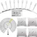 15 Pieces Guitar Luthier Tools Set Including Radius Gauge String Action Ruler 32 Blades Feeler Gauge for Guitar and Bass Setup