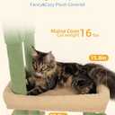 Cat Tree Floor to Ceiling with 18.9in Big Perch Bed and Condo for Large Adult Cats, 86in-108in Heavy Duty Cat Tower for Indoor Cat Pet, Cactus Green